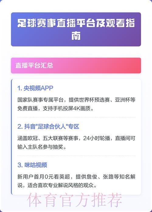2026世界杯全程直播平台盘点:最全观看指南与平台推荐 2026世界杯全程直播平台盘点:最全观看指南与平台推荐