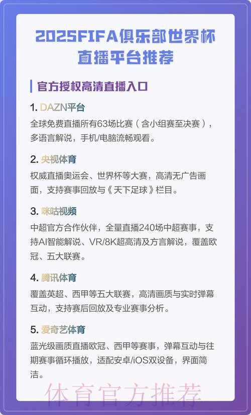观看世界杯直播免费平台精选推荐